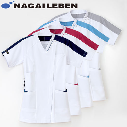 女子スクラブ 白衣 半袖 LX-4077 レディース 女性用 ナガイレーベン Naway 医者 看護師 ナース ナース服 研修医 医療 人気 手術衣 涼しい 清潔 制服 ユニフォーム 病院 小児科 薬剤師 歯医者 介護 可愛い かわいい おしゃれ 動きやすい
