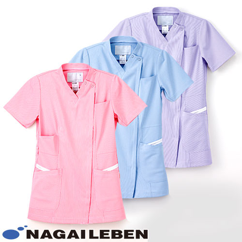 女子スクラブ 白衣 半袖 LX-4052 レディース 女性用 ナガイレーベン Naway 医者 看護師 ナース ナース服 研修医 医療 人気 手術衣 ストレッチ 伸びる 接触冷感 制服 ユニフォーム 病院 小児科 エステ 歯医者 介護 可愛い かわいい おしゃれ