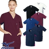 スクラブ 白衣 医療 ミズノ MIZUNO ユニセックス 男女兼用 半袖 MZ-0404 医師 医者 看護師 ナース ナース服 人気 制服 ユニフォーム ポケット ストレッチ 伸びる 病院 薬剤師 介護 かっこいい 可愛い かわいい おしゃれ おすすめ