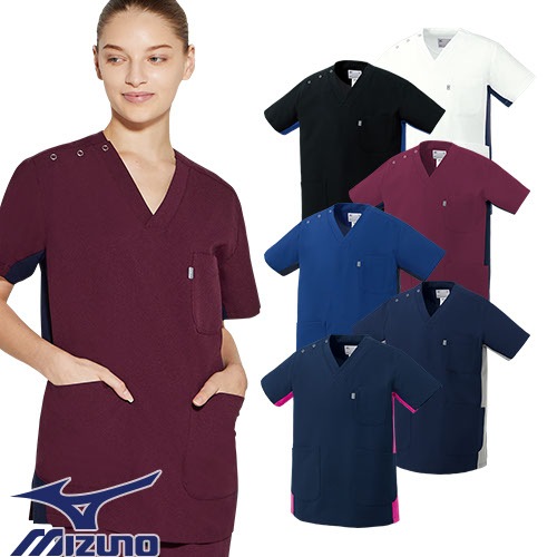 スクラブ 白衣 医療 ミズノ MIZUNO ユニセックス 男女兼用 半袖 MZ