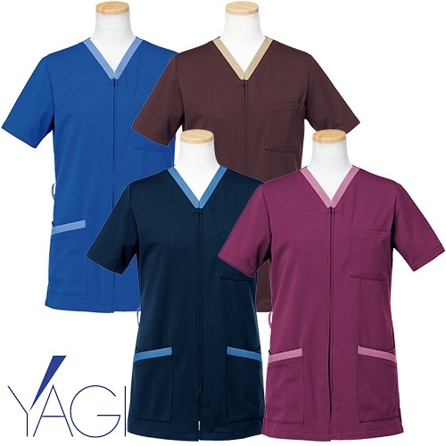 半袖 スクラブジャケット 白衣 半袖 R8797 ユニセックス 男女兼用