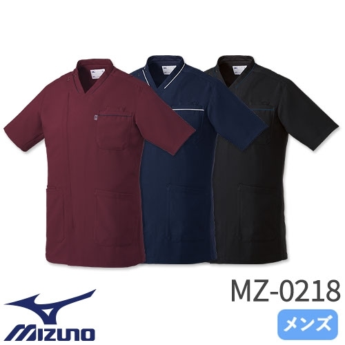 ジャケット 白衣 ケーシー MZ-0218 医療 ミズノ MIZUNO メンズ 男性用 半袖 医師 医者 看護師 ナース 医療用 病院 整体 人気 上衣 医務衣 診察衣 制電 ストレッチ 伸縮性 かっこいい おしゃれ おすすめ 通販