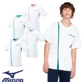 ジャケット 白衣 ケーシー MZ-0237 医療 ミズノ MIZUNO メンズ 男性用 半袖 医師 医者 看護師 ナース 医療用 人気 病院 整体 上衣 医務衣 診察衣 ストレッチ 伸縮性 動きやすい かっこいい おしゃれ おすすめ 通販