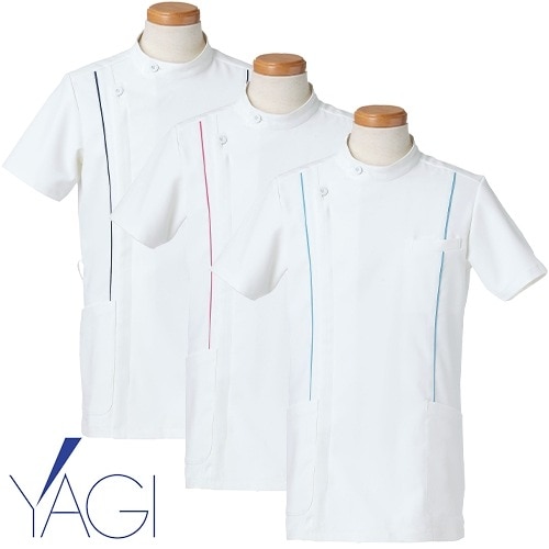 ジャケット 白衣 ケーシー R8494 医療 治療 襟なし リゼルヴァ RISERVA メンズ 男性用 半袖 医師 医者 看護師 ナース 技師 医療用 病院 作業療法 人気 上衣 医務衣 診察衣 吸汗 帯電防止 清潔 安い かっこいい おしゃれ