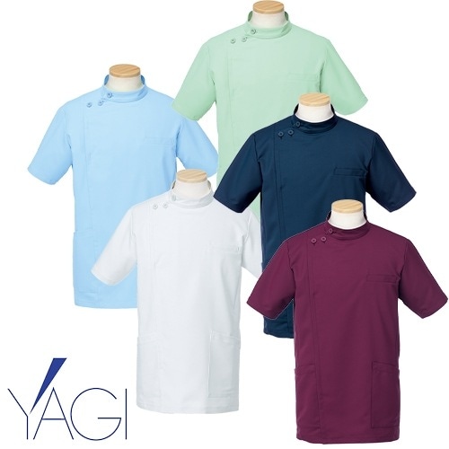 ケーシー 白衣 ジャケット R8796 医療 治療 襟なし リゼルヴァ RISERVA メンズ 男性用 半袖 医師 医者 看護師 ナース 医療用 病院 整骨院 作業療法 人気 上衣 医務衣 診察衣 制菌 ストレッチ 吸汗 涼しい かっこいい おしゃれ