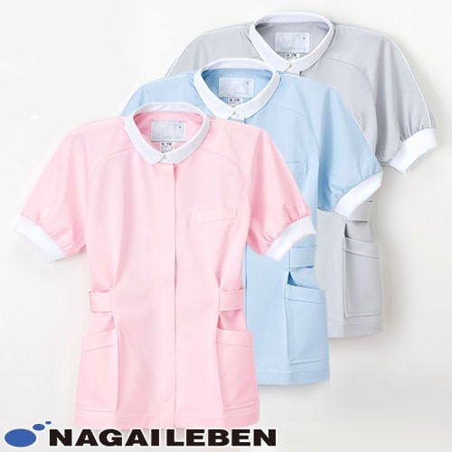 ジャケット 白衣 ケーシー チュニック 医療 治療 ナガイレーベン Naway レディース 女性用 半袖 CA-1752 医師 医者 看護師 ナース 医療用 作業療法 人気 上衣 医務衣 診察衣 透け防止 吸水 速乾 可愛い かわいい おしゃれ おすすめ 通販