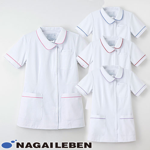 ジャケット 白衣 ケーシー チュニック 医療 治療 ナガイレーベン Naway レディース 女性用 半袖 HOS-4902 医師 医者 看護師 ナース 医療用 作業療法 人気 上衣 医務衣 診察衣 制菌 制電 可愛い かわいい おしゃれ おすすめ 通販