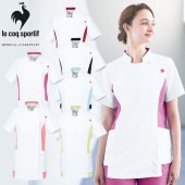 バイカラー ジャケット UQW1034N 医療 白衣 レディース 女性用 ルコックスポルティフ ナースウェア 半袖 医療用 病院 クリニック 看護師 ナース 医者 医師 帯電防止 制菌 吸汗 速乾 SEK おしゃれ かわいい 可愛い