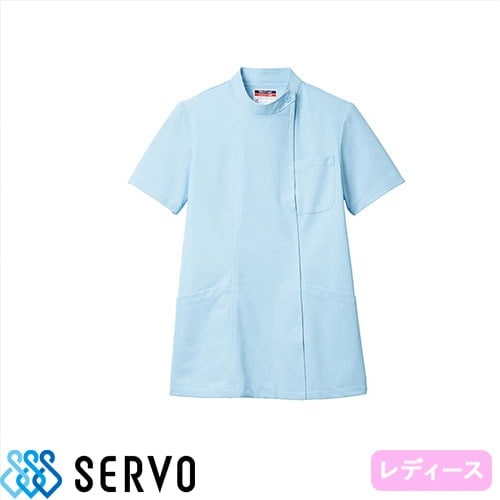 [特価]ケーシー 白衣 ジャケット PA-4121 レディース 女性用 サーヴォ Servo 半袖 医療用 上衣 医務衣 診察衣 病院 クリニック 医療 制服 ユニフォーム 医者 医師 女医 看護師 ナース 医学生 横掛 おしゃれ かわいい 可愛い 動きやすい