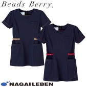 チュニック 白衣 LH-6312 ナガイレーベン Naway 半袖 看護師 ナース ナース服 レディース 女性用 医療用 ショート丈 短め 制服 ユニフォーム おしゃれ かわいい 可愛い 人気 病院 エステ サロン 上品 無地 ファスナー