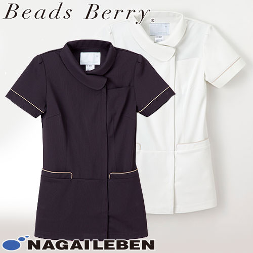 チュニック 白衣 LH-6222 ナガイレーベン Naway 半袖 看護師 ナース ナース服 レディース 女性用 医療用 ショート丈 短め 制服 ユニフォーム おしゃれ かわいい 可愛い 人気 病院 エステ サロン 襟付き 細身 細見え 快適