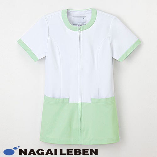 チュニック 白衣 HO-2462 ナガイレーベン Naway 半袖 看護師 ナース ナース服 レディース 女性用 医療用 ショート丈 短め 制服 ユニフォーム おしゃれ かわいい 可愛い 人気 病院 エステ サロン 前開き 無地 動きやすい