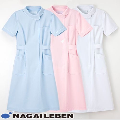 ワンピース 白衣 ナース服 CA-1707 ナガイレーベン Naway 半袖 医療用 ナースウェア 制服 ユニフォーム 看護師 ナース 病院 クリニック サロン エステ 人気 タイト 無地 おしゃれ かわいい 可愛い