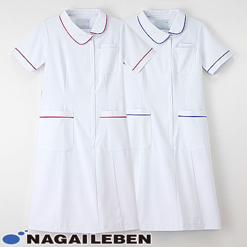 ワンピース 白衣 ナース服 HOS-4907 ナガイレーベン Naway 半袖 医療用 ナースウェア 制服 ユニフォーム 看護師 ナース 病院 クリニック サロン エステ 人気 上品 制菌 おしゃれ かわいい 可愛い