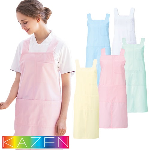 エプロン 介護 介護士 KAZEN カゼン ミドル丈 922-70 922-71 922-72 922-73 922-74 介護用 看護 制服 ユニフォーム 看護師 ナース 汚れ防止 おしゃれ かわいい 可愛い 吸汗 快適 制菌 SEK 予防衣