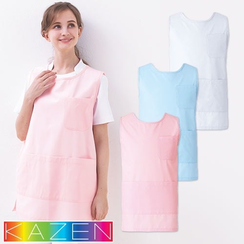 エプロン 介護 介護士 KAZEN カゼン ショート丈 932-70 932-71 932-73 介護用 看護 制服 ユニフォーム 看護師 ナース 汚れ防止 おしゃれ かわいい 可愛い 吸汗 快適 制菌 SEK 予防衣
