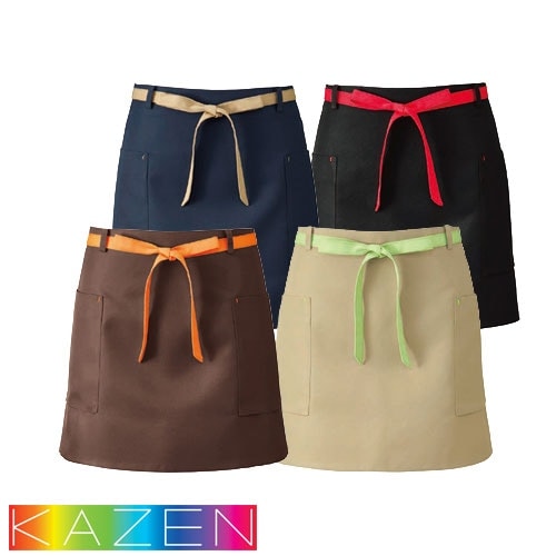 エプロン 介護 介護士 KAZEN カゼン サロンエプロン APK158-5・8・12・33 介護用 看護 制服 ユニフォーム 看護師 ナース 汚れ防止 おしゃれ かわいい 可愛い 退色防止 色褪せしない 制電 予防衣