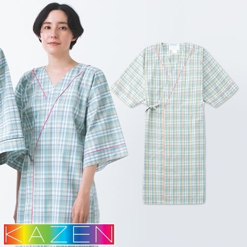 患者衣 ガウン 検診衣 KAZEN カゼン 288-23 病衣 入院着 患者着 メンズ レディース 浴衣 ゆかた 浴衣式 検査 検診 健康診断 入院 手術 介護 患者 院内着 病院 制菌 SEK おしゃれ かわいい 可愛い かっこいい