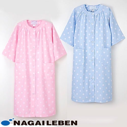 マタニティ 患者衣 検診衣 ナガイレーベン SRC-361 病衣 入院着 患者着 妊婦用 妊産婦 じんべい 甚平 パジャマ 検査 検診 健康診断 入院 患者 院内着 病院 介護 おしゃれ かわいい 可愛い 形態安定 丈夫 水玉 ドット