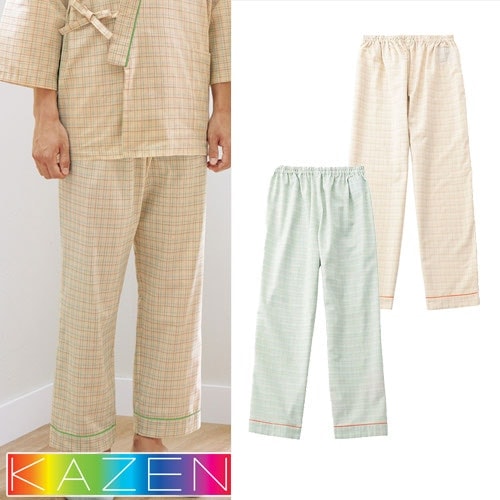 患者衣 スラックス 検診衣 KAZEN カゼン 286-22・23 病衣 入院着 患者着 メンズ レディース パンツ じんべい 甚平 ズボン パジャマ 検査 検診 健康診断 入院 介護 患者 子供 院内着 病院 介護 おしゃれ かわいい 可愛い かっこいい