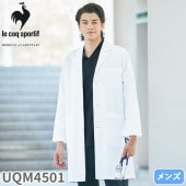 ドクターコート UQM4501 ルコックスポルティフ 医療 白衣 メンズ 男性用 診察衣 ナース服 シングル 医療用 病院 看護師 医者 医師 ストレッチ 丈夫 動きやすい 透け防止 透けにくい 防汚 軽量 おしゃれ かっこいい おすすめ