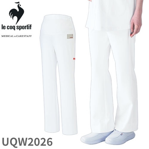 ルコックスポルティフ 医療 白衣 マタニティパンツ UQW2026 レディース 女性用 マタニティ 妊婦 ナース服 ズボン 医療用 病院 クリニック 看護師 医者 医師 吸汗速乾 快適 工業洗濯 ストレッチ 動きやすい 透け防止 透けにくい 防汚 帯電防止 制菌 ゆったり ゴムベルト 調節