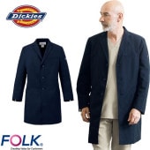 ドクターコート 白衣 1541NP メンズシングルコート ディッキーズ Dickies FOLK メンズ 男性用 長袖 ロング丈 医師 病院 エステ 薬剤師 医療用 制服 ユニフォーム ボタン カジュアル おしゃれ かっこいい おすすめ 通販