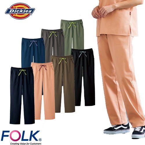 ストレートパンツ スクラブ パンツ 5019SC ディッキーズ Dickies FOLK メンズ レディース 男女兼用 ユニセックス 白衣 ズボン 医療用 人気 制服 ユニフォーム 医師 看護師 ナース ストレッチ おしゃれ かわいい かっこいい おすすめ