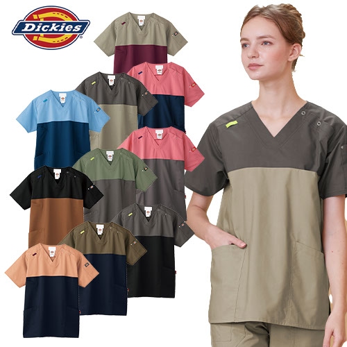 スクラブ 白衣 医療 ディッキーズ Dickies ユニセックス 男女兼用 半袖 7040SC FOLK 医者 看護師 ナース ナース服 研修医 医療用 人気 制服 ユニフォーム ストレッチ 伸びる 病院 リハビリ 介護 可愛い かわいい かっこいい おしゃれ 動きやすい