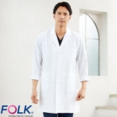 ドクターコート 白衣 1520-1 男性ハーフコート FOLK フォーク メンズ 男性用 長袖 ハーフ丈 医師 病院 看護師 薬剤師 薬局 医療用 制服 ユニフォーム 高級 実験 名入れ おしゃれ かっこいい 動きやすい おすすめ