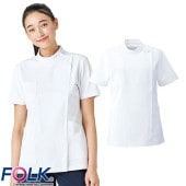 ケーシー 白衣 女子上衣 2010CR FOLK フォーク 医療 治療 レディース 女性用 半袖 医師 医者 看護師 ナース 医療用 作業療法 上衣 医務衣 診察衣 動きやすい 病院 クリニック ストレッチ 伸びる 人気 かわいい 可愛い おしゃれ おすすめ
