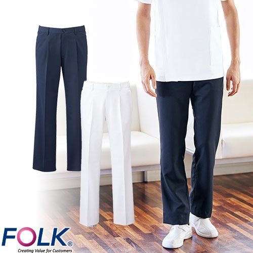 ストレートパンツ スクラブ パンツ 5010CR FOLK フォーク メンズ 男性用 白衣 ズボン 医療用 人気 制服 ユニフォーム 医師 看護師 歯科 歯科衛生士 楽 おしゃれ かっこいい 動きやすい おすすめ