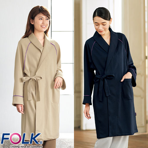 検診衣 ガウン FOLK フォーク 7021SK 病衣 入院着 患者衣 患者着 上衣 ユニセックス 男女兼用 じんべい 甚平 パジャマ 検査 検診 健康診断 入院 患者 院内着 病院 介護 楽 おしゃれ かわいい 可愛い かっこいい