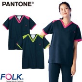 スクラブ 白衣 医療 PANTONE パントン ユニセックス 男女兼用 半袖 7054SC FOLK 医者 看護師 ナース ナース服 研修医 医療用 人気 制服 ユニフォーム 病院 小児科 エステ 訪問看護 介護 可愛い かわいい かっこいい おしゃれ 動きやすい