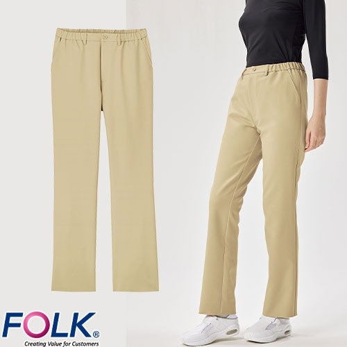 スクラブ パンツ CK301 FOLK フォーク ユニセックス 男女兼用 白衣 ズボン 医療 介護 人気 制服 ユニフォーム 医師 看護師 ストレッチ 伸びる ウエストゴム 病院 おしゃれ かわいい 可愛い かっこいい 動きやすい