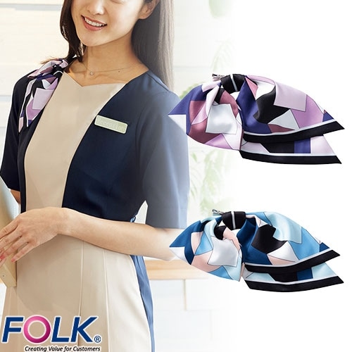 スカーフ FOLK フォーク リボンスカーフ/クリップ止め OR71 ナースアクセサリー 医療用 ナースグッズ 看護師 ナース 事務 医療事務 受付 制服 ユニフォーム 医療 病院 おしゃれ かわいい 可愛い