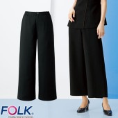 ワイドパンツ スクラブ パンツ 6020SC FOLK フォーク レディース 女性用 白衣 ズボン 医療 介護 人気 制服 ユニフォーム 医師 看護師 ストレッチ 伸びる ストレートパンツ 病院 おしゃれ かわいい 可愛い 動きやすい
