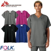 スクラブ 白衣 医療 7091SC FOLK フォーク ユニセックス 男女兼用 半袖