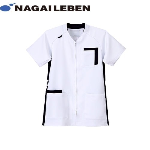 男女兼用 スクラブ 白衣 メンズ レディース ユニセックス ナガイレーベン CFS-5427 半袖 医療 制服 ユニフォーム 医者 医師 看護師 ナース 病院 介護 介護士 前開き おしゃれ かわいい 可愛い かっこいい