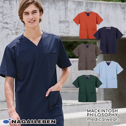 MP メンズ スクラブ 白衣 メンズ 男性用 ナガイレーベン MPA-3902 半袖 医療 制服 ユニフォーム 医者 医師 ドクター 看護師 ナース ナース服 病院 介護 介護士 おしゃれ かっこいい 制菌 制電 おすすめ