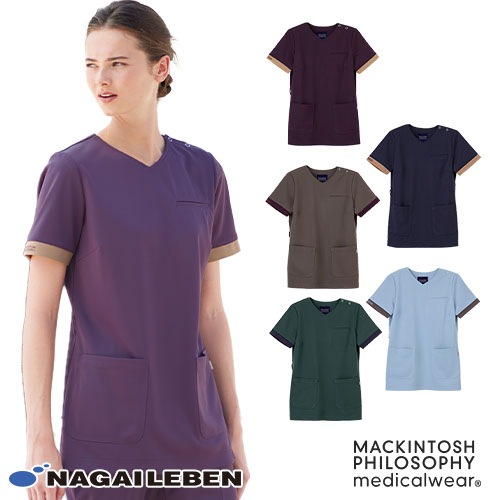 MP レディース スクラブ 白衣 レディス 女性用 ナガイレーベン MPA-3907 半袖 医療 制服 ユニフォーム 医者 医師 ドクター 看護師 ナース ナース服 病院 介護 介護士 おしゃれ かわいい 可愛い 制菌 制電 おすすめ