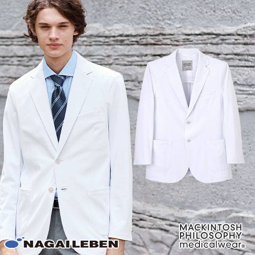 MP メンズ ドクター ジャケット ドクターコート 白衣 男性 男性用 ナガイレーベン MPW-3950 医者 医師 薬剤師 研修 研修医 診察衣 制服 ユニフォーム テーラード 病院 研究 おしゃれ かっこいい 動きやすい