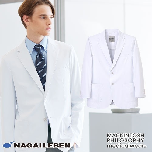 MP メンズ ドクター ジャケット ドクターコート 白衣 男性 男性用 ナガイレーベン MPW-3950 医者 医師 薬剤師 研修 研修医 診察衣 制服 ユニフォーム テーラード 病院 研究 おしゃれ かっこいい 動きやすい