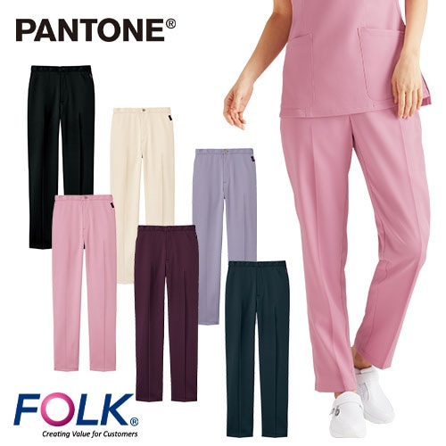 レディス パンツ スクラブ スクラブパンツ 白衣 ズボン レディース 女性 FOLK フォーク 6022SC-10 6022SC-11 6022SC-13 6022SC-16 6022SC-17 医療 介護 制服 ユニフォーム 医者 医師 看護師 ナース 介護士 病院 おしゃれ かわいい