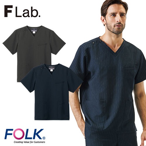 メンズ スクラブ 白衣 男性用 FOLK フォーク 7096SC-15 7096SC-17 半袖 医療 制服 ユニフォーム 医者 医師 ドクター 看護師 ナース ナース服 病院 介護 介護士 介護服 おしゃれ かっこいい おすすめ