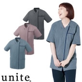ファスナー スクラブ 男女兼用 白衣 メンズ レディース 男性 女性 前開き unite ユナイト チトセ UN-0400 半袖 医療 制服 ユニフォーム 医者 医師 看護師 ナース 病院 介護 おしゃれ かわいい 可愛い かっこいい