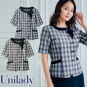UNILADY ユニレディ 半袖 オーバーブラウス U82452 春夏 シャツ ブラウス 事務服 医療事務 制服 ユニフォーム 病院 受付 接客業 サービス クリニック オフィス ビジネス オフィスカジュアル おしゃれ かわいい キレイ YAGI ヤギ  ネイビー 紺 5号 7号 9号 11号 13号 15号 17