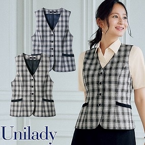 UNILADY ユニレディ ベスト U52452 春夏 ベスト 事務服 医療事務 制服 ユニフォーム 病院 受付 接客業 サービス クリニック オフィス ビジネス おしゃれ かわいい キレイ YAGI ヤギ  ネイビー 紺 5号 7号 9号 11号 13号 15号 17号 19号