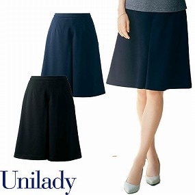 UNILADY ユニレディ キュロット U72154C 春夏 パンツ ズボン 事務服 医療事務 制服 ユニフォーム 病院 受付 接客業 サービス クリニック オフィス ビジネス おしゃれ かわいい キレイ YAGI ヤギ  ネイビー 紺 ブラック 黒 5号 7号 9号 11号 13号 15号 17号 19号 21号 23号