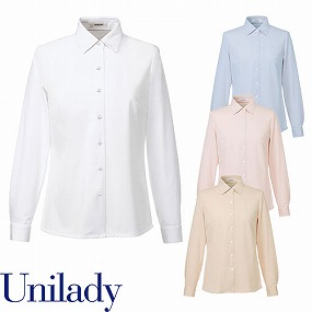 UNILADY ユニレディ 長袖 ニットブラウス U8321 春夏 シャツ ブラウス 事務服 医療事務 制服 ユニフォーム 病院 受付 接客業 サービス クリニック オフィス ビジネス オフィスカジュアル おしゃれ かわいい キレイ YAGI ヤギ  ブルー ピンク ホワイト 白 5号 7号 9号 11号 1